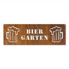 Edelrost Biergarten Schild Schamotte-Shop.de