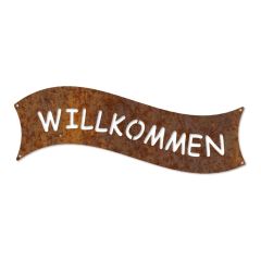 Edelrost Fahne mit Wunschbeschriftung Schamotte-Shop.de