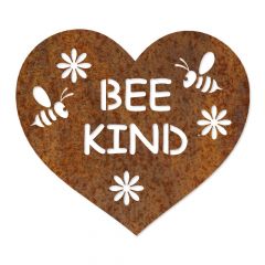 Bee kind  Schild in Edelrost 26 x 24 cm