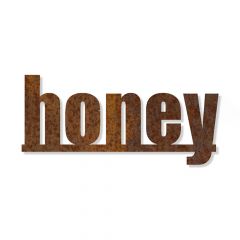 Edelrost "Honey" Schriftzug mit Aufhänger