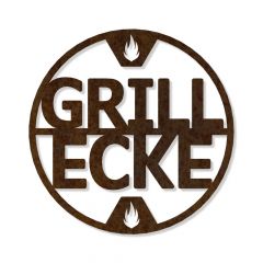 Edelrostschild Grillecke Ø 30 cm