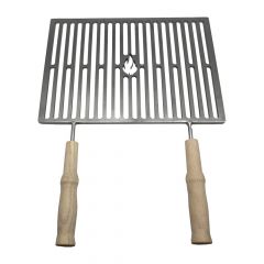 Einschubrost / Grillrost mit Holzgriff  40 x 30 cm bis 70 x 40 cm aus Stahl