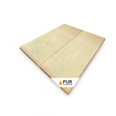 Backfläche Pizzaofen Manhattan aus Edelstahl | Frontansicht | PUR Schamotte Øvendeck | Schamotte-Shop.de