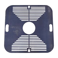 Feuerplatte / Grillplatte mit integriertem Rost quadratisch 78 x 78 cm Design 1