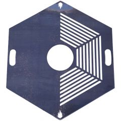 Feuerplatte  Grillplatte 6-eckig mit integriertem Rost Ø 60 cm Design 4