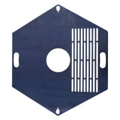 Feuerplatte Grillplatte mit integriertem Rost 6-eckig Ø 60 cm Design 2