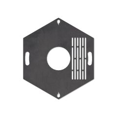 Feuerplatte Grillplatte mit integriertem Rost 6-eckig Ø 60 cm Design 2 Schamotte-Shop.de