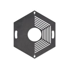 Feuerplatte Grillplatte mit integriertem Rost 6-eckig Ø 60 cm Design 4 Schamotte-Shop.de