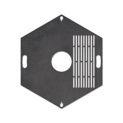 Feuerplatte Grillplatte mit integriertem Rost 6-eckig Ø 80 cm Design 2 Schamotte-Shop.de