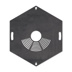 Feuerplatte Grillplatte mit integriertem Rost 6-eckig Ø 98 cm Design 1 Schamotte-Shop.de