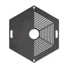 Feuerplatte Grillplatte mit integriertem Rost 6-eckig Ø 98 cm Design 4 Schamotte-Shop.de
