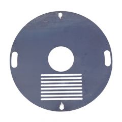 Feuerplatte / Grillplatte mit integriertem Rost Ø 60 cm Design 3