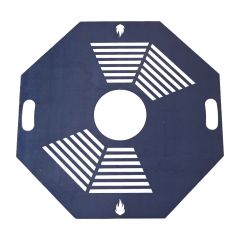 Feuerplatte Grillplatte mit integriertem Rost 8-eckig Ø 60 cm Design 1