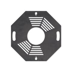 Feuerplatte Grillplatte mit integriertem Rost 8-eckig Ø 60 cm Design 1 Schamotte-Shop.de