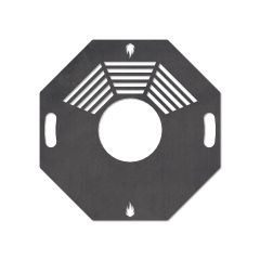 Feuerplatte Grillplatte mit integriertem Rost 8-eckig Ø 60 cm Design 3 Schamotte-Shop.de