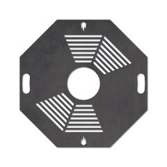 Feuerplatte Grillplatte mit integriertem Rost 8-eckig Ø 80 cm Design 1 Schamotte-Shop.de