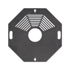 Feuerplatte Grillplatte mit integriertem Rost 8-eckig Ø 80 cm Design 3 Schamotte-Shop.de