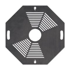 Feuerplatte Grillplatte mit integriertem Rost 8-eckig Ø 98 cm Design 1 Schamotte-Shop.de