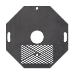 Feuerplatte Grillplatte mit integriertem Rost 8-eckig Ø 98 cm Design 2 Schamotte-Shop.de