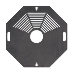 Feuerplatte Grillplatte mit integriertem Rost 8-eckig Ø 98 cm Design 3 Schamotte-Shop.de