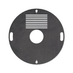 Feuerplatte Grillplatte mit integriertem Rost Ø 80 cm Design 3 Schamotte-Shop.de