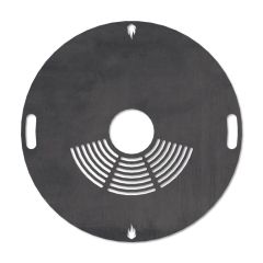 Feuerplatte Grillplatte mit integriertem Rost Ø 98 cm Design 1 Schamotte-Shop.de