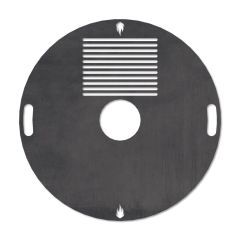 Feuerplatte Grillplatte mit integriertem Rost Ø 98 cm Design 3 Schamotte-Shop.de