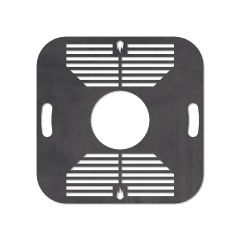 Feuerplatte Grillplatte mit integriertem Rost quadratisch 57 x 57 cm Design 1 Schamotte-Shop.de