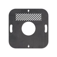 Feuerplatte Grillplatte mit integriertem Rost quadratisch 57 x 57 cm Design 2 Schamotte-Shop.de