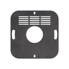 Feuerplatte Grillplatte mit integriertem Rost quadratisch 57 x 57 cm Design 3 Schamotte-Shop.de