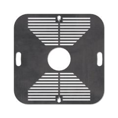 Feuerplatte Grillplatte mit integriertem Rost quadratisch 78 x 78  cm Design 1 Schamotte-Shop.de