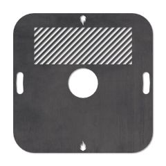 Feuerplatte Grillplatte mit integriertem Rost quadratisch 94 x 94 cm Design 2 Schamotte-Shop.de