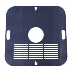 Feuerplatte / Grillplatte mit integriertem Rost quadratisch 94 x 94 cm Design 3