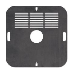 Feuerplatte Grillplatte mit integriertem Rost quadratisch 94 x 94 cm Design 3 Schamotte-Shop.de