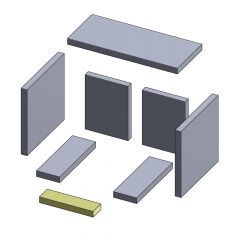 Bodenstein vorne 225x62x25mm (Vermiculite) passend für ABC Modell 1**