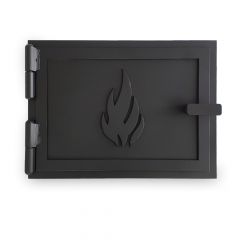 Flamado Genua | Ofentür aus Stahl 352 x 256 mm schwarz | schamotte-shop.de