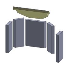 Heizgasumlenkplatte 390x190x20mm (Vermiculite) passend für Jydepejsen Ultra-Line 2**