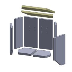 Heizgasumlenkplatte vorne hinten 430x160x20mm (Vermiculite) passend für Lotus**