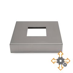Kaminabdeckplatte mit quadratischer Öffnung aus Edelstahl auf Maß