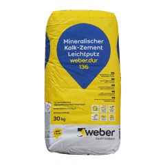 Weber.dur 135 Ofenputz - Leichtputz mineralisch - Körnung 0-1mm - 30kg | günstig kaufen | Schamotte-Shop.de