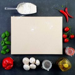 Pizzastein Grill 50 x 50 x 3 cm  lebensmittelecht  PUR Schamotte  Schamotte-Shop.de
