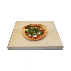 Pizzastein Grill mit Edelstahlrahmen 30 x 30 x 3 cm | PUR Schamotte | Schamotte-Shop.de