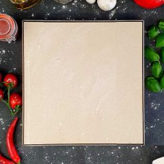 Pizzastein Grill mit Edelstahlrahmen 30 x 30 x 3 cm  PUR Schamotte  Schamotte-Shop.de