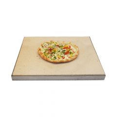 Pizzastein Grill mit Edelstahlrahmen 40 x 20 x 3 cm  PUR Schamotte  Schamotte-Shop.de