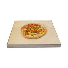 Pizzastein Grill mit Edelstahlrahmen 40 x 30 x 3 cm  PUR Schamotte  Schamotte-Shop.de