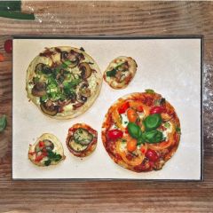 Pizzastein Grill mit Edelstahlrahmen 40 x 30 x 3 cm PUR Schamotte Schamotte-Shop.de