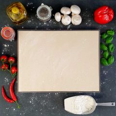 Pizzastein Grill mit Edelstahlrahmen 45 x 40 x 3 cm PUR Schamotte Schamotte-Shop.de