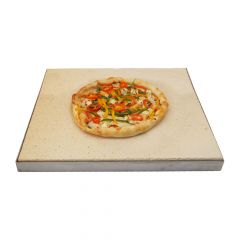 Pizzastein Grill mit Edelstahlrahmen 50 x 40 x 3 cm | PUR Schamotte | Schamotte-Shop.de