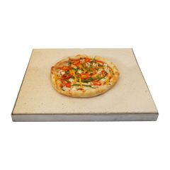 Pizzastein Grill mit Edelstahlrahmen 50 x 40 x 3 cm  PUR Schamotte  Schamotte-Shop.de