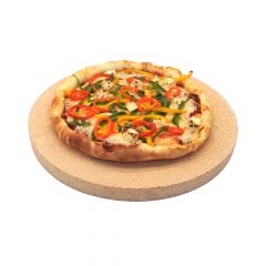 Pizzastein rund Ø 34 x 3 cm für den Grill  lebensmittelecht  PUR Schamotte  Schamotte-Shop.de